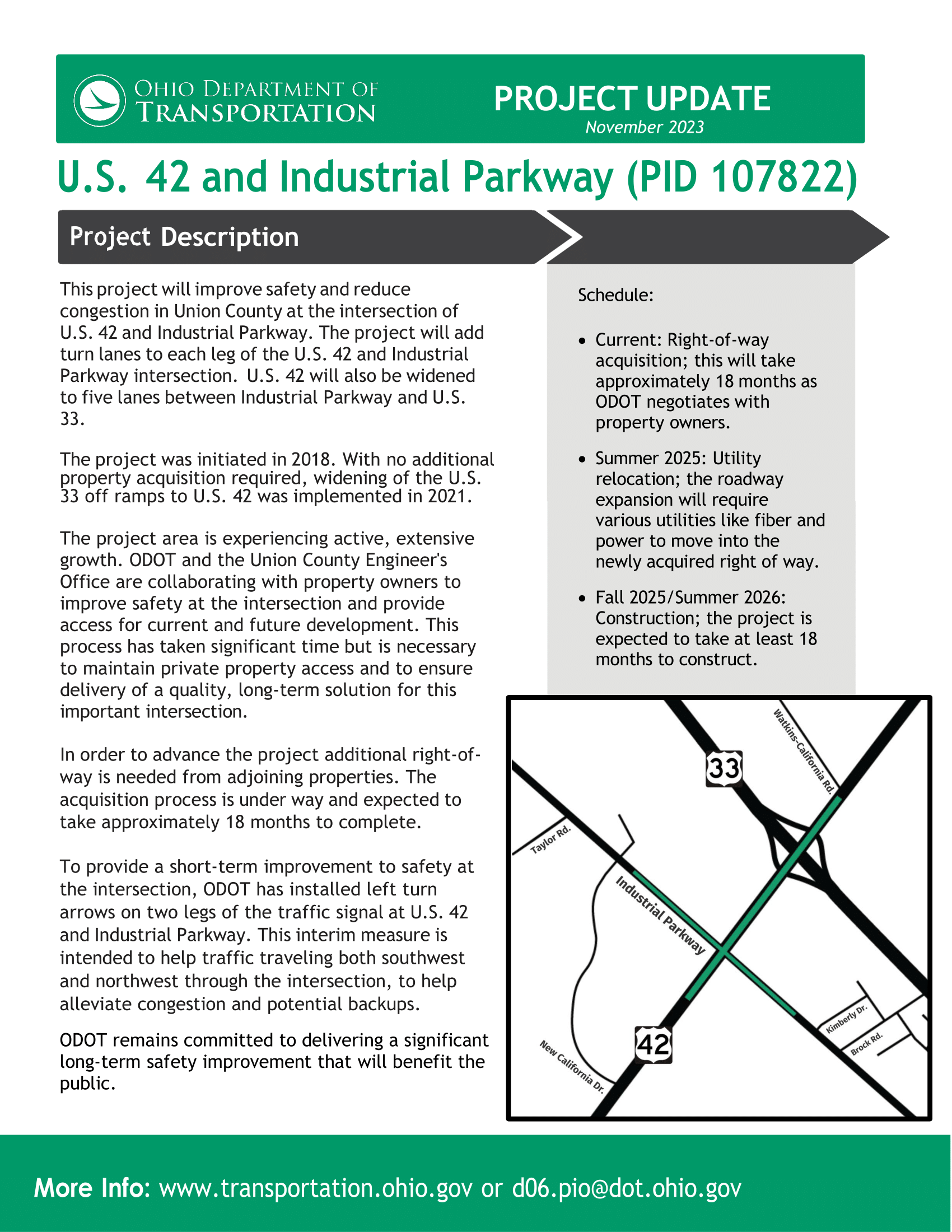 US 42 - Industrial Parkway Fact Sheet-1